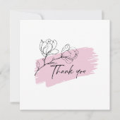 パステルかわいらしピンクマグノリアフラット サンキューカード (正面)