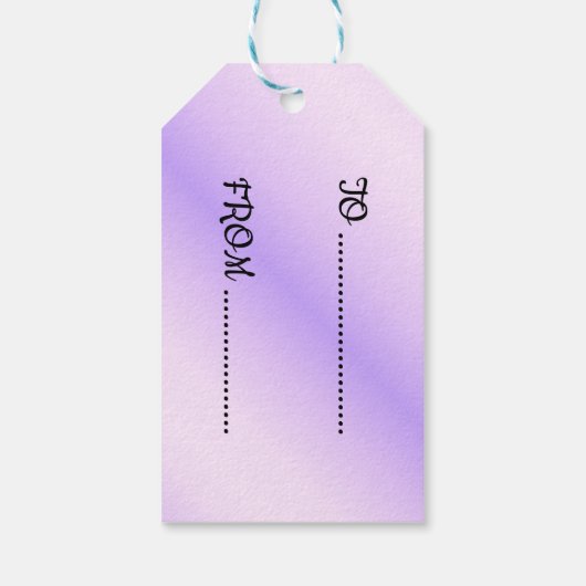 パステルかわいらしピンク翼ユニコーンのクリスマス ギフトタグ (裏面)