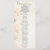 パステルかわいらしピーチフローラ教会の結婚式 プログラム (裏面)