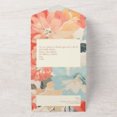 パステルかわいらしフラワーズ結婚式招待状とRSVP オールインワン招待状 (外側)