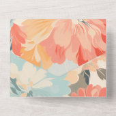 パステルかわいらしフラワーズ結婚式招待状とRSVP オールインワン招待状 (裏面)