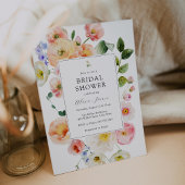 パステルかわいらしフローラブライダルシャワー 招待状