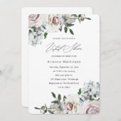 パステルかわいらしフローラブライダルシャワー 招待状 (正面/裏面)
