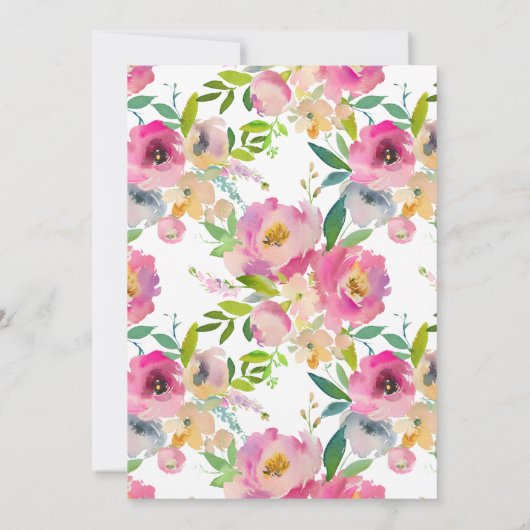 パステルかわいらしフローラベビーシャワー招待状 招待状 (裏面)