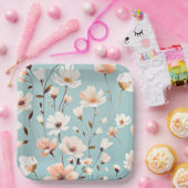 パステルかわいらしフローラルパターン ペーパープレート (パーティー)