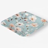 パステルかわいらしフローラルパターン ペーパープレート (傾斜あり)