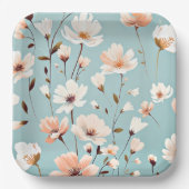パステルかわいらしフローラルパターン ペーパープレート (正面)