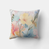 パステルかわいらしフローラ抽象芸術水カラーデザイン クッション (裏面)