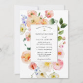 パステルかわいらしフローラ結婚ズ 招待状 (正面)