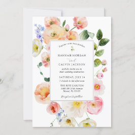 パステルかわいらしフローラ結婚ズ 招待状
