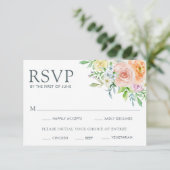 パステルかわいらしフローラ食事チョイス結婚ズ 出欠カード (スタンド正面)