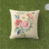パステルかわいらしフローラ アウトドアクッション (芝生)