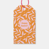 パステルかわいらしブランチ – オレンジとピンクのイースター ギフトタグ (正面)