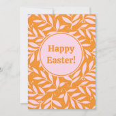 パステルかわいらしブランチ – オレンジとピンクのイースター シーズンカード (正面)