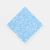 パステルかわいらしブルーと白の花 スタンダードランチョンナプキン (角)