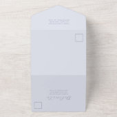 パステルかわいらしブルーウォーターカラーフローラ結婚ズ オールインワン招待状 (外側)