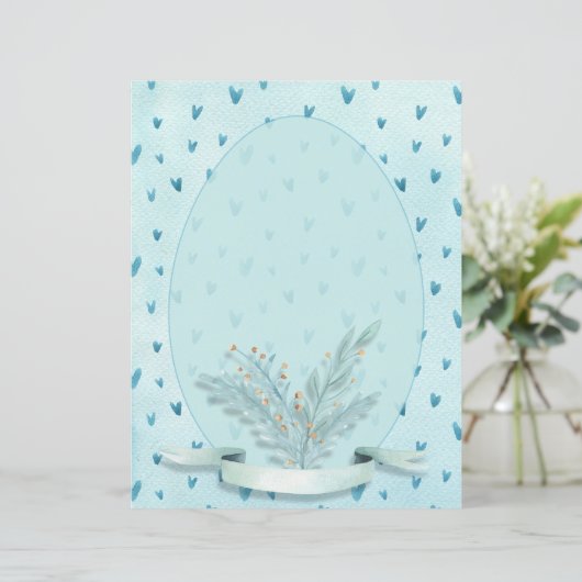 パステルかわいらしブルーハート水彩文房具 (スタンド正面)