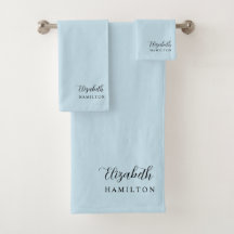 パステルかわいらしブルーパーソナライズされたバスセット