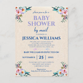 パステルかわいらしボホフローラベビーシャワーバイメール ポストカード