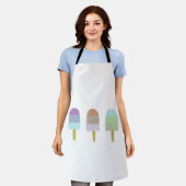 パステルかわいらしポプシクルイラストレーション媒体 エプロン (着用した状態)