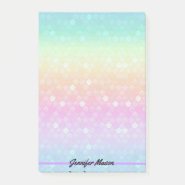 パステルかわいらしマーメイド名パーソナライズされたラージ ポストイット