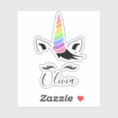 パステルかわいらしユニコーン名 シール (シート)