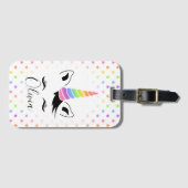 パステルかわいらしユニコーン ラゲッジタグ (正面横)