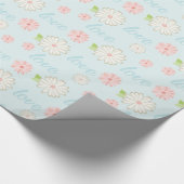 パステルかわいらしラブ&フラワーパターン ラッピングペーパー (角)