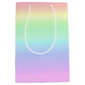 パステルかわいらしレインボーエステティックグラデーション ミディアムペーパーバッグ (正面)