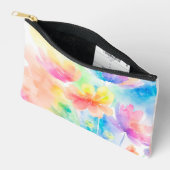 パステルかわいらしレインボーカラーフローラ水彩 アクセサリーポーチ (見開き)