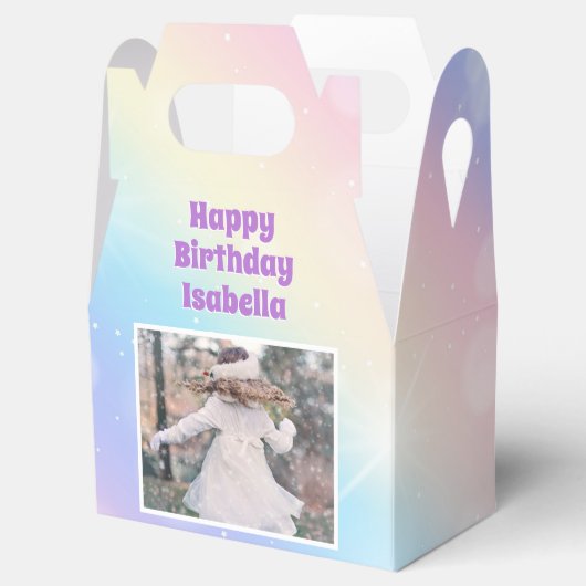 パステルかわいらしレインボーガールズフォトバースデーパーティー フェイバーボックス (オープン)