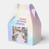 パステルかわいらしレインボーガールズフォトバースデーパーティー フェイバーボックス (正面サイド)