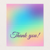 パステルかわいらしレインボーグラデーションサンキューカード (外部フラット)