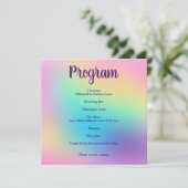 パステルかわいらしレインボーグラデーション結婚式 プログラム (スタンド正面)