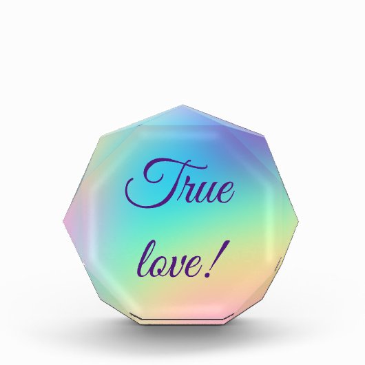 パステルかわいらしレインボーグラデーシ結婚ェント フォトブロック (正面)