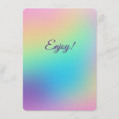 パステルかわいらしレインボーグラデーシ結婚ェント メニュー (裏面)