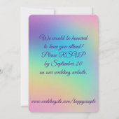 パステルかわいらしレインボーグラデーシ結婚ェント 招待状 (裏面)