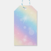 パステルかわいらしレインボースパークルガールズバースデーパーティー ギフトタグ (裏面)