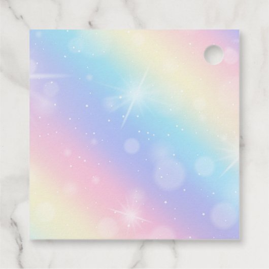 パステルかわいらしレインボースパークルガールズバースデーパーティー フェイバータグ (裏面)