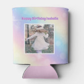 パステルかわいらしレインボースパークルガールズバースデーパーティー 缶クーラー (裏面)