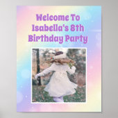 パステルかわいらしレインボーフォトガールズバースデーパーティー ポスター (正面)