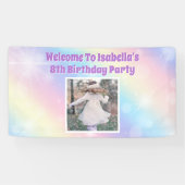 パステルかわいらしレインボーフォトガールズバースデーパーティー 横断幕 (横)
