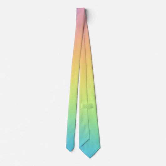 パステルかわいらしレインボー結婚グラディエントのネックタイ ネクタイ (裏面)