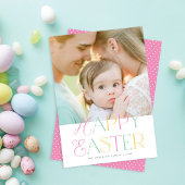 パステルかわいらし型エレガントハッピーイースター写真 シーズンカード