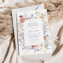 パステルかわいらし春フローラフレームブライダルシャワー