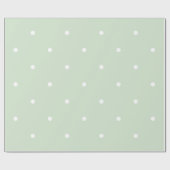 パステルかわいらし水玉模様のパターンlグリーンホワイト ラッピングペーパー (フラット)