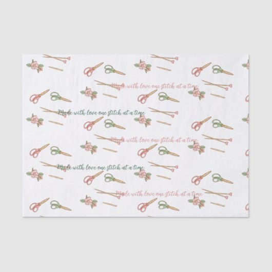 パステルかわいらし編み物をテーマにしたカスタム 薄葉紙 (正面)