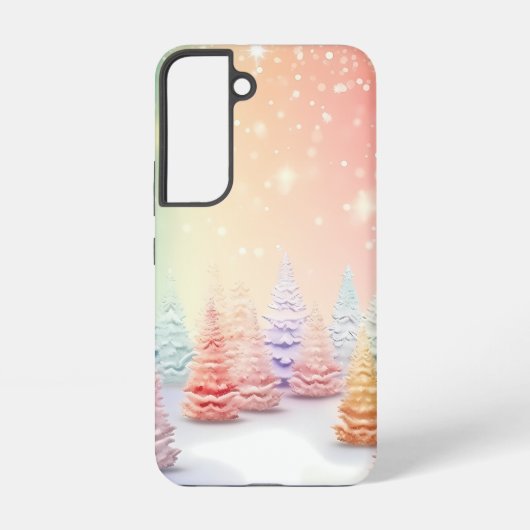 パステルかわいらし色のクリスマスツリー SAMSUNG GALAXYケース (裏面)