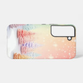 パステルかわいらし色のクリスマスツリー SAMSUNG GALAXYケース (裏面横)