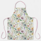パステルかわいらし花の柄 エプロン (正面)